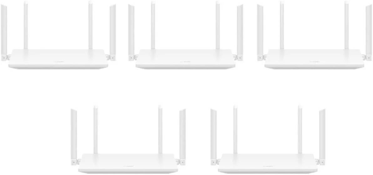 مودم روتر هوآوی وای فای AX2 AX1500، (بسته 5 عددی)، وای فای 6، عملکرد مش، کنترل والدین، سرعت تا 1500 مگابیت بر ثانیه، برای بازی و استریم سریع، HarmonyOS Mesh+ | WS7001 (بسته 5 عددی)