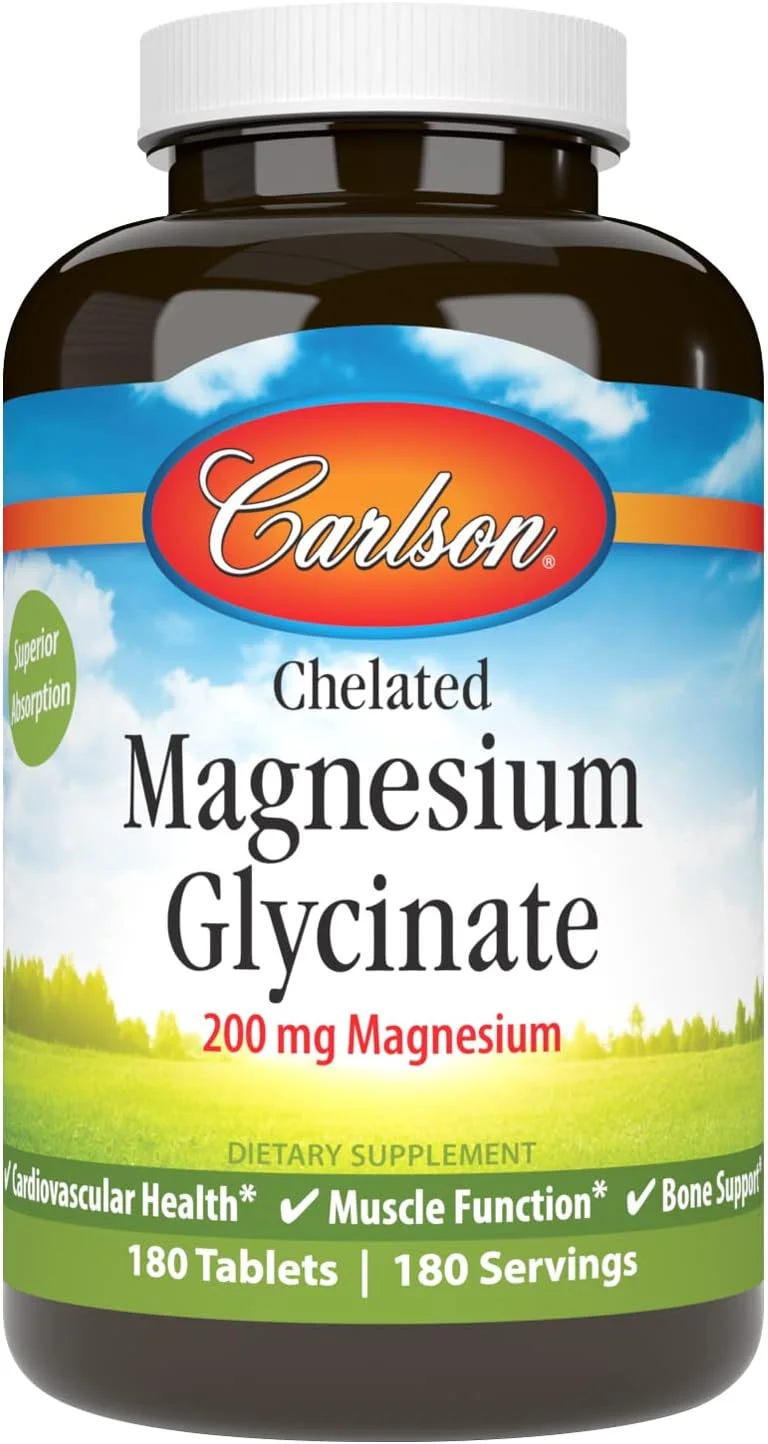 کارلسون لبز - منیزیم کلاته 200 میلی گرم، 180 قرص