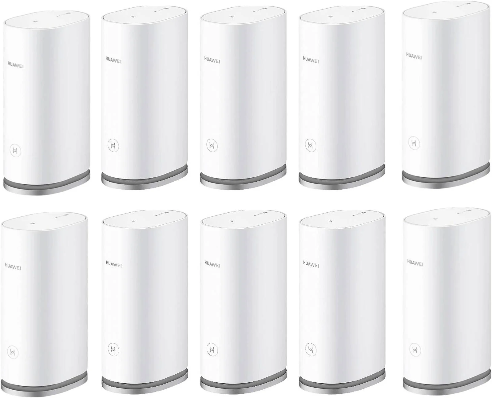 روتر مش وای‌فای 3 هوآوی AX3000، سرعت دو بانده 3000 مگابیت بر ثانیه، پوشش 600 متر مربع، 4 تقویت کننده توان با کارایی بالا، HarmonyOS Mesh+، بسته‌ 3 عددی، 9 قطعه، سفید | WS8100-9