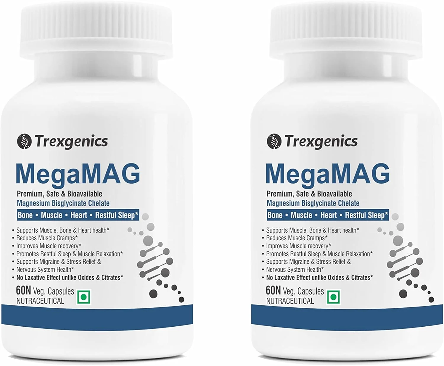 مگنیزیم بیس گلیسینات Trexgenics MegaMAG، مگنیزیم المنتال 220 میلی گرم در هر 2 کپسول با مزایای گلیسین - مگنیزیم با قابلیت جذب بالا برای حمایت از خواب، عضله، استخوان و قلب (60 کپسول گیاهی) بسته 2 عددی مگنیزیم بیس گلیسینات Trexgenics MegaMAG، مگنیزیم المنتال 220 میلی گرم در هر 2 کپسول با مزایای گلیسین - مگنیزیم با قابلیت جذب بالا برای حمایت از خواب، عضله، استخوان و قلب (60 کپسول گیاهی) بسته 2 عددی