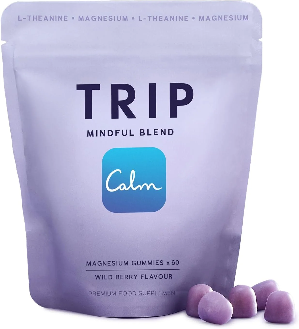 پاستیل سیترات منیزیم TRIP غنی شده با ال تیانین، مکمل منیزیم وگان و بدون شکر برای بزرگسالان، 180 میلی گرم در هر وعده، پاستیل آرامبخش قابل حمل، طعم توت وحشی، 1 بسته - 60 عدد پاستیل سیترات منیزیم TRIP غنی شده با ال تیانین، مکمل منیزیم وگان و بدون شکر برای بزرگسالان، 180 میلی گرم در هر وعده، پاستیل آرامبخش قابل حمل، طعم توت وحشی، 1 بسته - 60 عدد