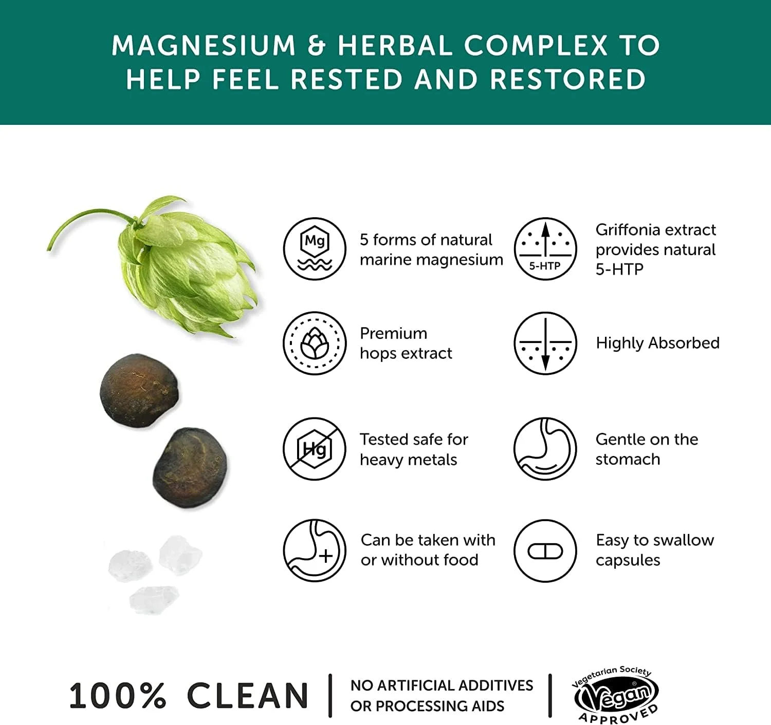 کمپلکس شبانه تِگِدر هلث - منیزیم دریایی - عصاره های گریفونیا و رازک - مناسب گیاهخواران - ساخت انگلستان - 60 کپسول گیاهی کمپلکس شبانه تِگِدر هلث - منیزیم دریایی - عصاره های گریفونیا و رازک - مناسب گیاهخواران - ساخت انگلستان - 60 کپسول گیاهی