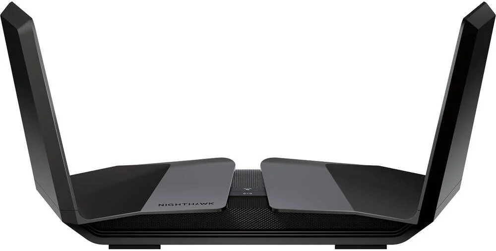 روتر Netgear Nighthawk Tri-Band WiFi 6E، (تا 10.8 گیگابیت بر ثانیه) با باند 6 گیگاهرتز جدید، 2.4 گیگاهرتز (1200 مگابیت بر ثانیه)، 5 گیگاهرتز (4800 مگابیت بر ثانیه) و 6 گیگاهرتز (4800 مگابیت بر ثانیه)، حداکثر توان عملیاتی 10800 مگابیت بر ثانیه، 8x آنتن داخلی، مشکی | RAXE500 روتر Netgear Nighthawk Tri-Band WiFi 6E، (تا 10.8 گیگابیت بر ثانیه) با باند 6 گیگاهرتز جدید، 2.4 گیگاهرتز (1200 مگابیت بر ثانیه)، 5 گیگاهرتز (4800 مگابیت بر ثانیه) و 6 گیگاهرتز (4800 مگابیت بر ثانیه)، حداکثر توان عملیاتی 10800 مگابیت بر ثانیه، 8x آنتن داخلی، مشکی | RAXE500
