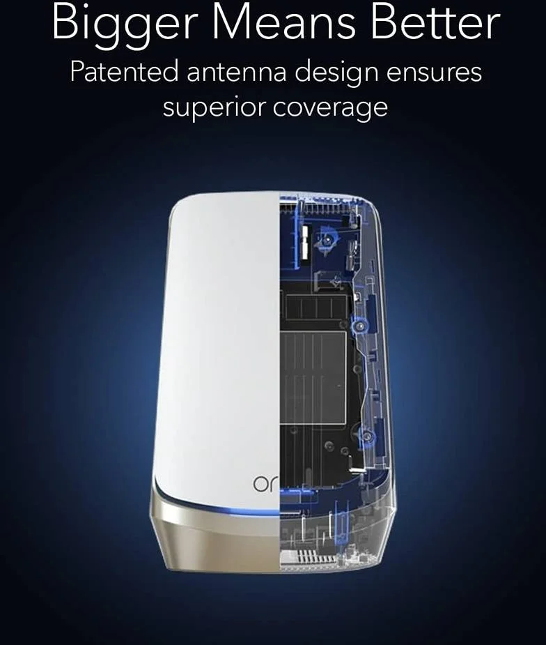 سیستم مش وای فای 6E چهاربانده NETGEAR Orbi، روتر با 2 توسعه دهنده ماهواره ای، سرعت 10.8 گیگابیت بر ثانیه، پوشش تا 836 متر مربع، 200 دستگاه، پورت اینترنت 10 گیگ، سفید | RBKE963-100NAS سیستم مش وای فای 6E چهاربانده NETGEAR Orbi، روتر با 2 توسعه دهنده ماهواره ای، سرعت 10.8 گیگابیت بر ثانیه، پوشش تا 836 متر مربع، 200 دستگاه، پورت اینترنت 10 گیگ، سفید | RBKE963-100NAS