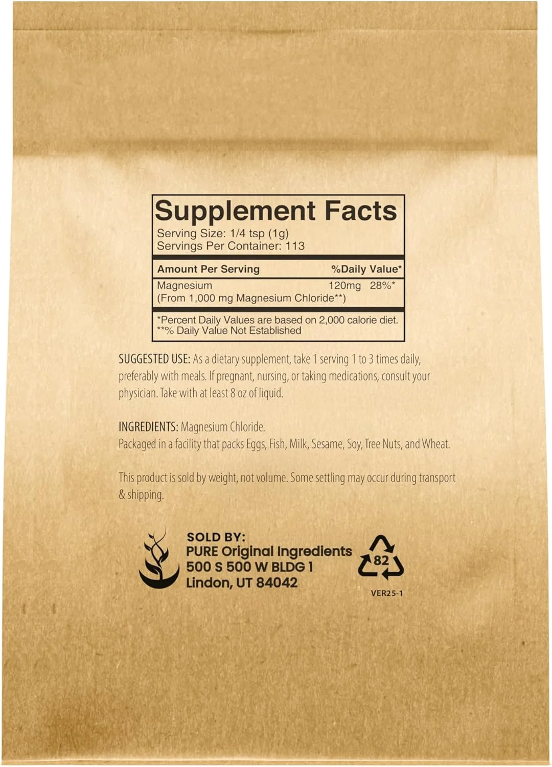 منیزیم کلرید خالص (113 گرم) مکمل خوراکی، پودر کریستال، مکمل منیزیم، گرید غذایی منیزیم کلرید خالص (113 گرم) مکمل خوراکی، پودر کریستال، مکمل منیزیم، گرید غذایی