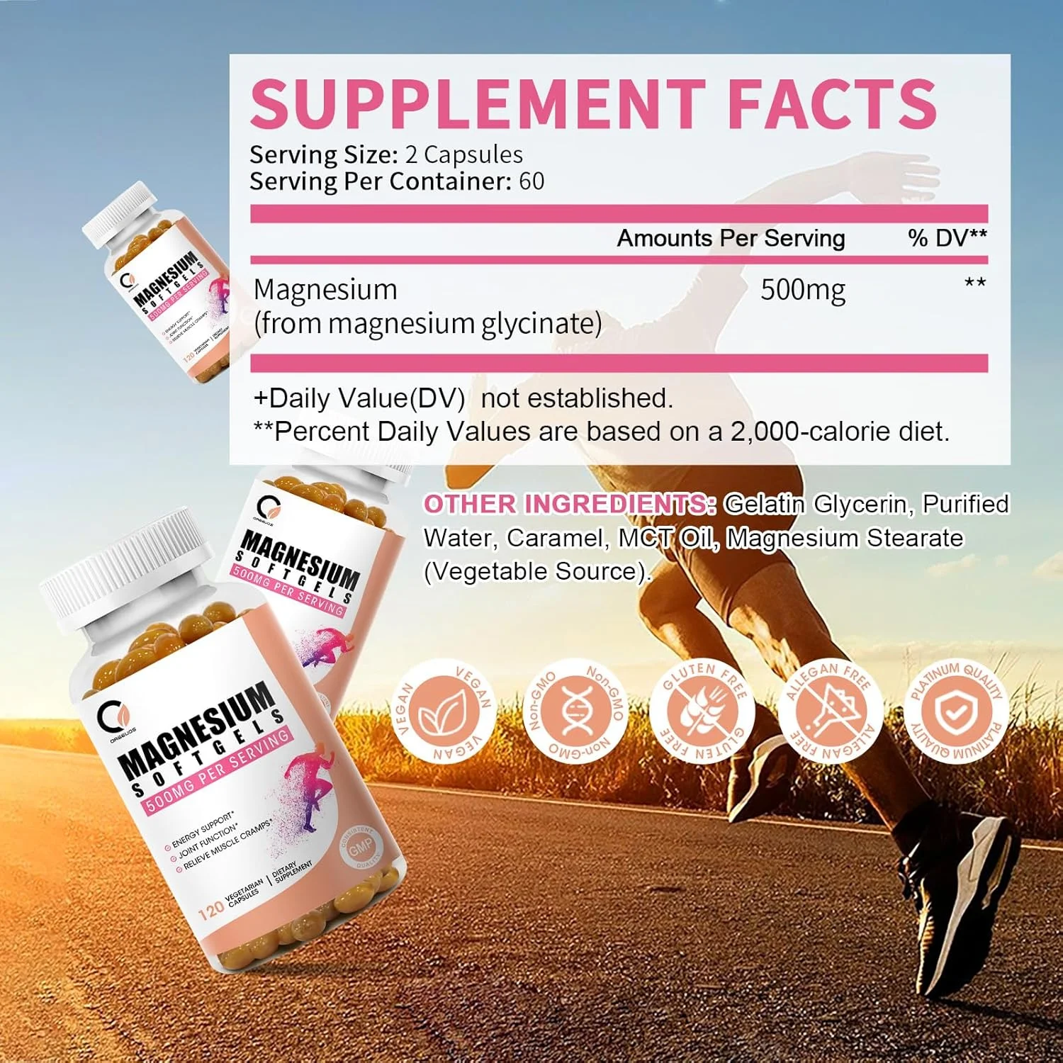 کپسول ژلاتینی منیزیم گلیسینات خالص 500 میلی گرم - مکمل منیزیم گلیسینات با جذب بالا برای مردان و زنان - پشتیبانی از انرژی، عملکرد عضلات و مفاصل کپسول ژلاتینی منیزیم گلیسینات خالص 500 میلی گرم - مکمل منیزیم گلیسینات با جذب بالا برای مردان و زنان - پشتیبانی از انرژی، عملکرد عضلات و مفاصل