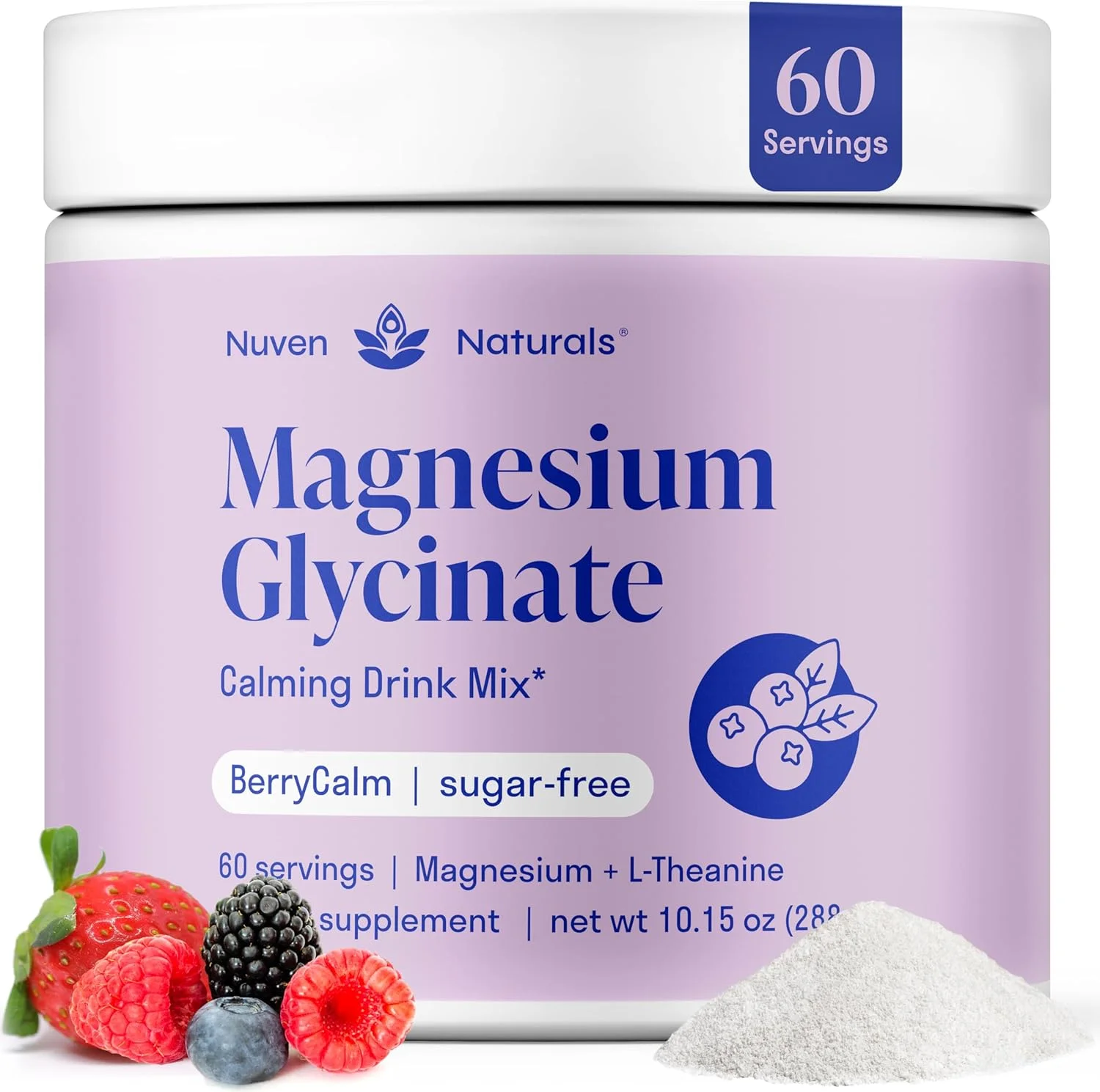 پودر منیزیم گلیسینات + ال-تیانین | 60 سروینگ | 300 میلی گرم در هر قاشق غذاخوری پودر منیزیم کلاته با جذب بالا برای خواب - طعم توت طبیعی، بدون شکر پودر منیزیم گلیسینات + ال-تیانین | 60 سروینگ | 300 میلی گرم در هر قاشق غذاخوری پودر منیزیم کلاته با جذب بالا برای خواب - طعم توت طبیعی، بدون شکر