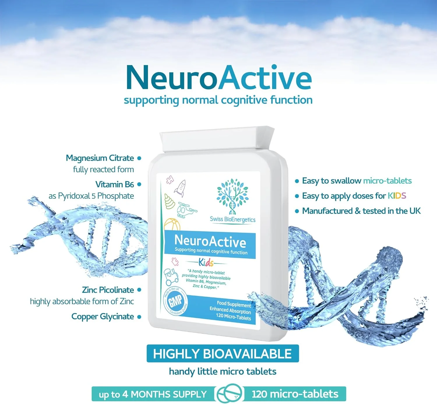 نورواکتیو 120 میکرو قرص با قابلیت جذب بالا - سیترات منیزیم، پیکولینات روی، گلیسینات مس و ویتامین ب6 متعادل برای کودکان و بزرگسالان - وگان - ساخت انگلستان نورواکتیو 120 میکرو قرص با قابلیت جذب بالا - سیترات منیزیم، پیکولینات روی، گلیسینات مس و ویتامین ب6 متعادل برای کودکان و بزرگسالان - وگان - ساخت انگلستان