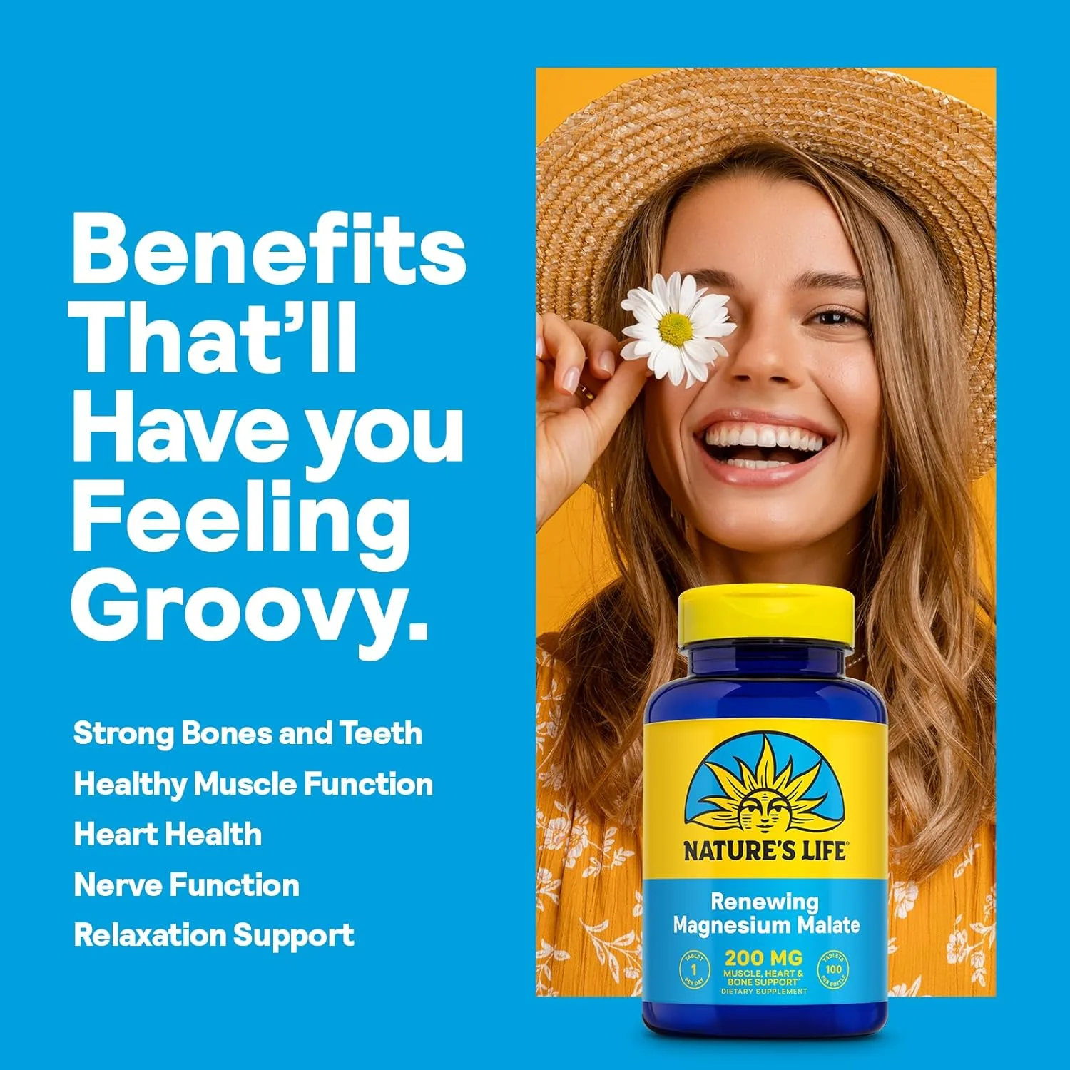 Nature'S Life - منیزیم مالات 1300 میلی گرم. 100 قرص 65226 Nature'S Life - منیزیم مالات 1300 میلی گرم. 100 قرص 65226