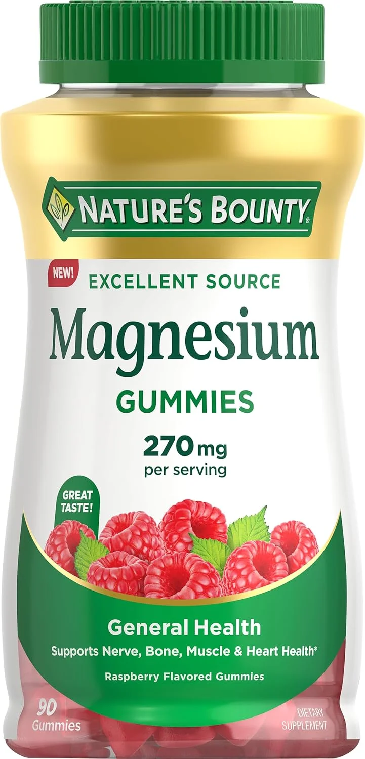 پاستیل منیزیم 270 میلی گرمی Nature's Bounty، پشتیبانی از سلامت استخوان، عصب، عضله و قلب، 90 عدد پاستیل منیزیم 270 میلی گرمی Nature's Bounty، پشتیبانی از سلامت استخوان، عصب، عضله و قلب، 90 عدد
