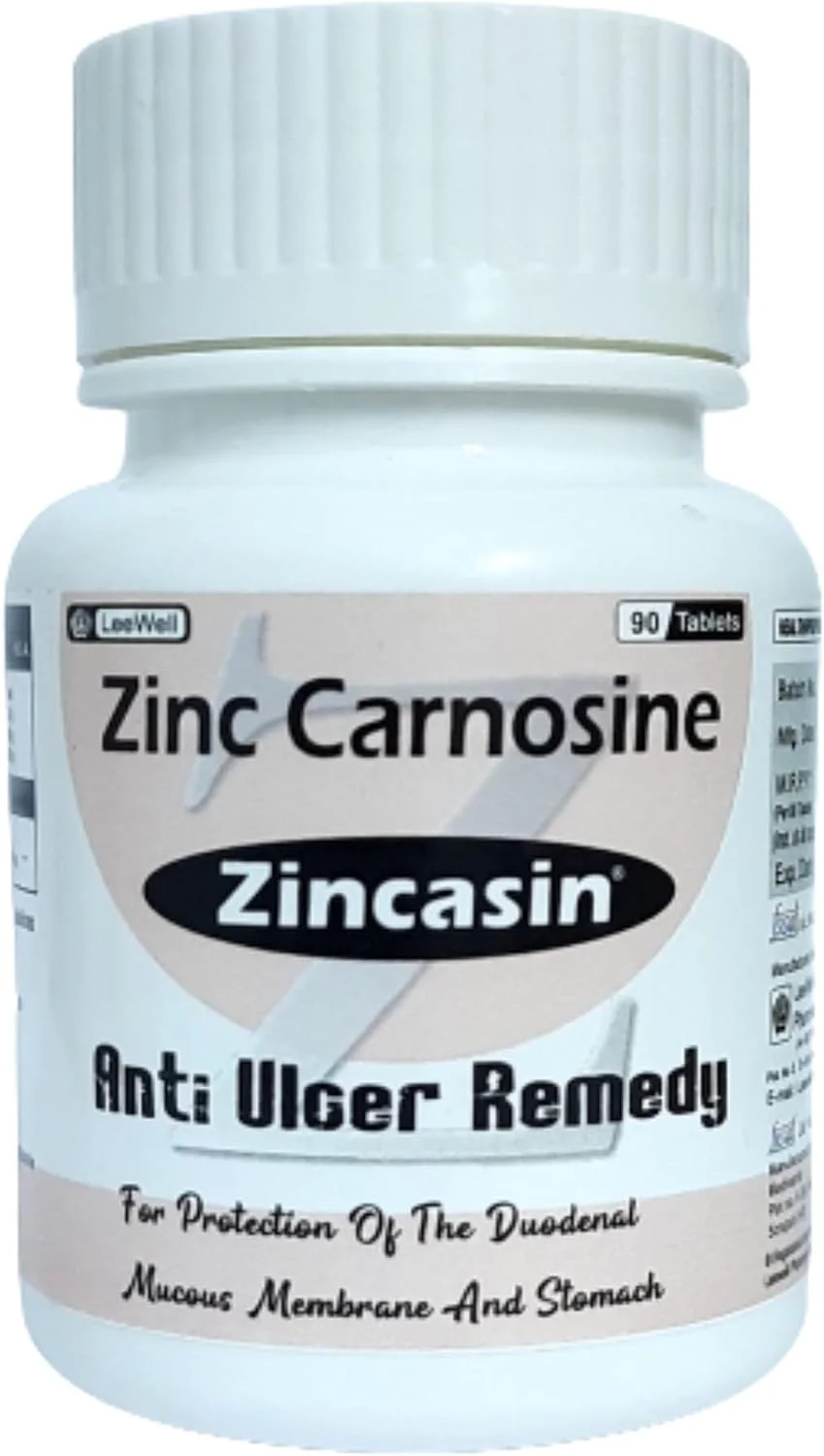 زینکاسین با کمپلکس زینک ال کارنوزین 75 میلی گرم | پشتیبانی از دستگاه گوارش و مکمل سلامت روده | کمک به محافظت از پوشش معده - 90 قرص گیاهی