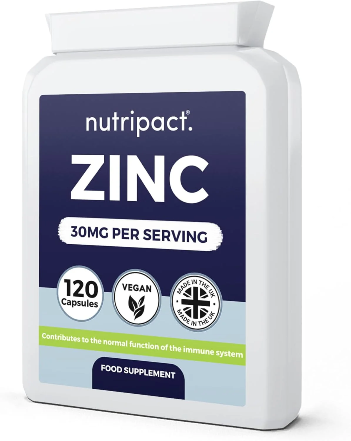 قرص زینک 100 میلی گرم با حداکثر قدرت - بسته 120 عددی - تامین 4 ماهه - حاوی 30 میلی گرم زینک المنتال (300٪ NRV) در هر قرص - وگان - مکمل معدنی - ساخت انگلستان مطابق با استاندارد GMP