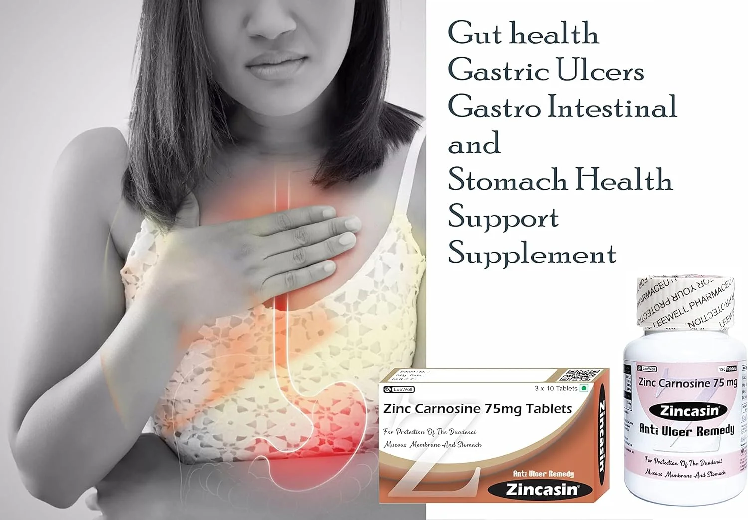 زینکازین® کمپلکس زینک کارنوزین | تقویت کننده سیستم ایمنی، بهبود عملکرد حس چشایی، محافظت از زخم های مخاط معده، پوشش روده، پشتیبانی از انتقال دهنده های عصبی | پوست سالم، آکنه، ریزش مو