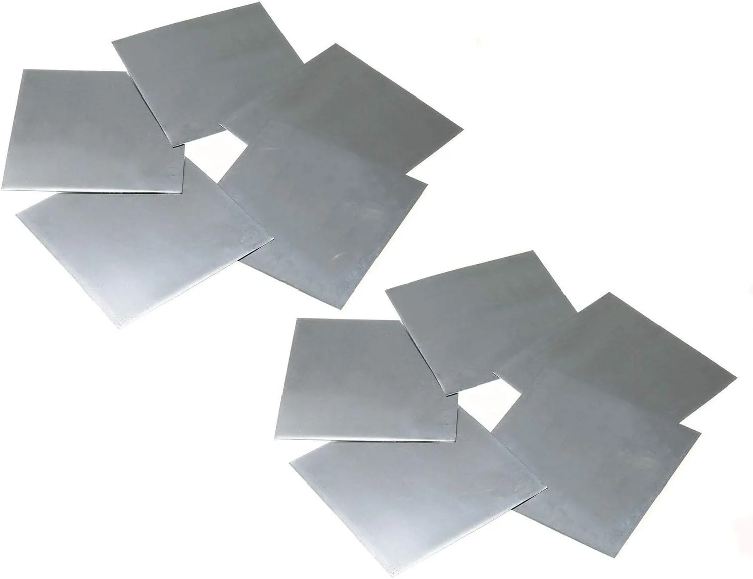 ورق روی (Zn) خالص با خلوص بالا 99.9% مناسب آزمایشگاه های علمی - 10 عدد (100x100x0.2 میلی متر)