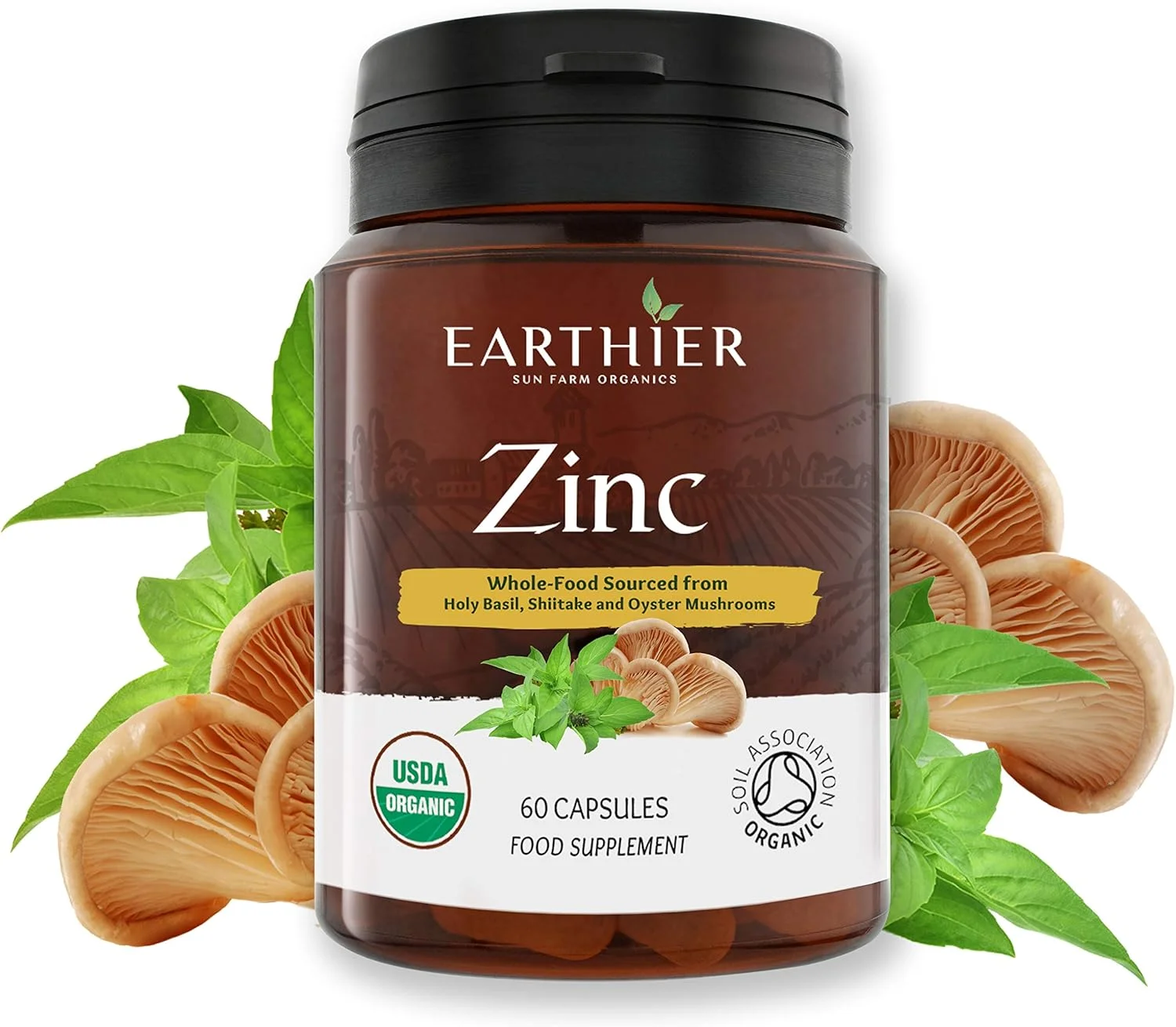 مکمل غذایی روی ارگانیک تایید شده توسط انجمن خاک - تامین یک ماهه - وگان