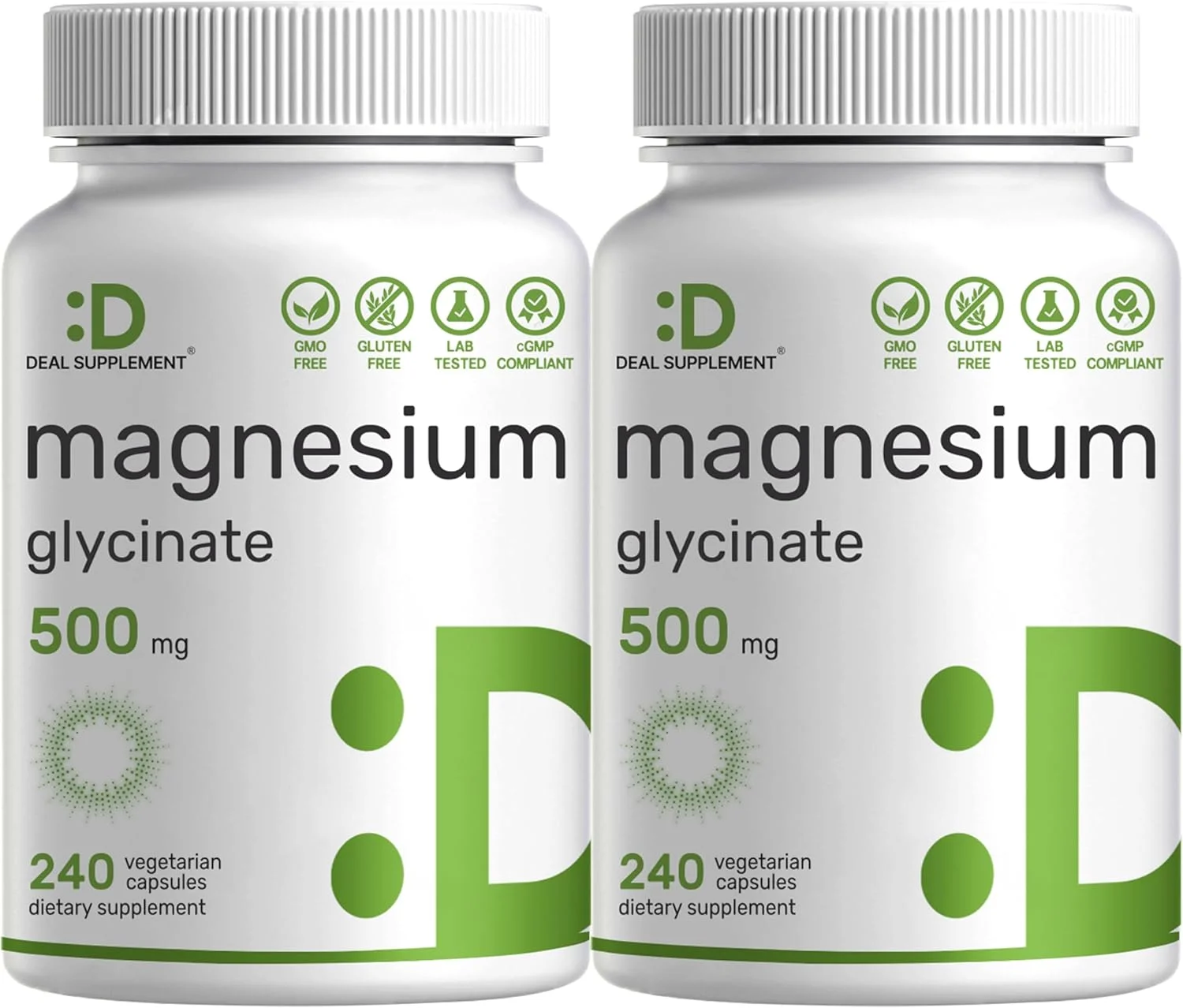 مکمل منیزیم گلیسینات 500 میلی گرم، 480 کپسول گیاهی | کلاته شده برای جذب آسان | ماده معدنی کمیاب ضروری و بسیار خالص برای سلامت عضلات، مفاصل، قلب و دستگاه گوارش