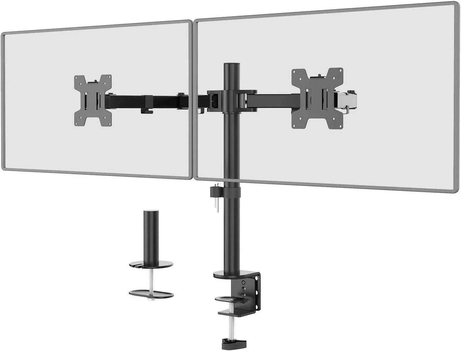 پایه رومیزی مانیتور LCD تکی، کاملاً قابل تنظیم، مناسب برای یک صفحه نمایش 13-32 اینچ، ظرفیت وزن بالا، مشکی، بازوی دوتایی