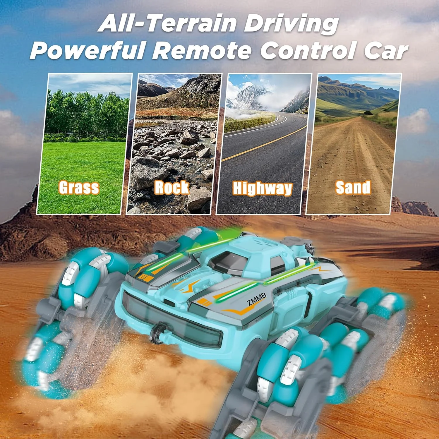 ماشین کنترلی 8 چرخ آکروباتیک با کنترل حرکتی، اسپری و چراغ های LED، ماشین دو طرفه آفرود برای پسران و دختران 6 تا 14 سال، هدیه ایده آل کریسمس و تولد