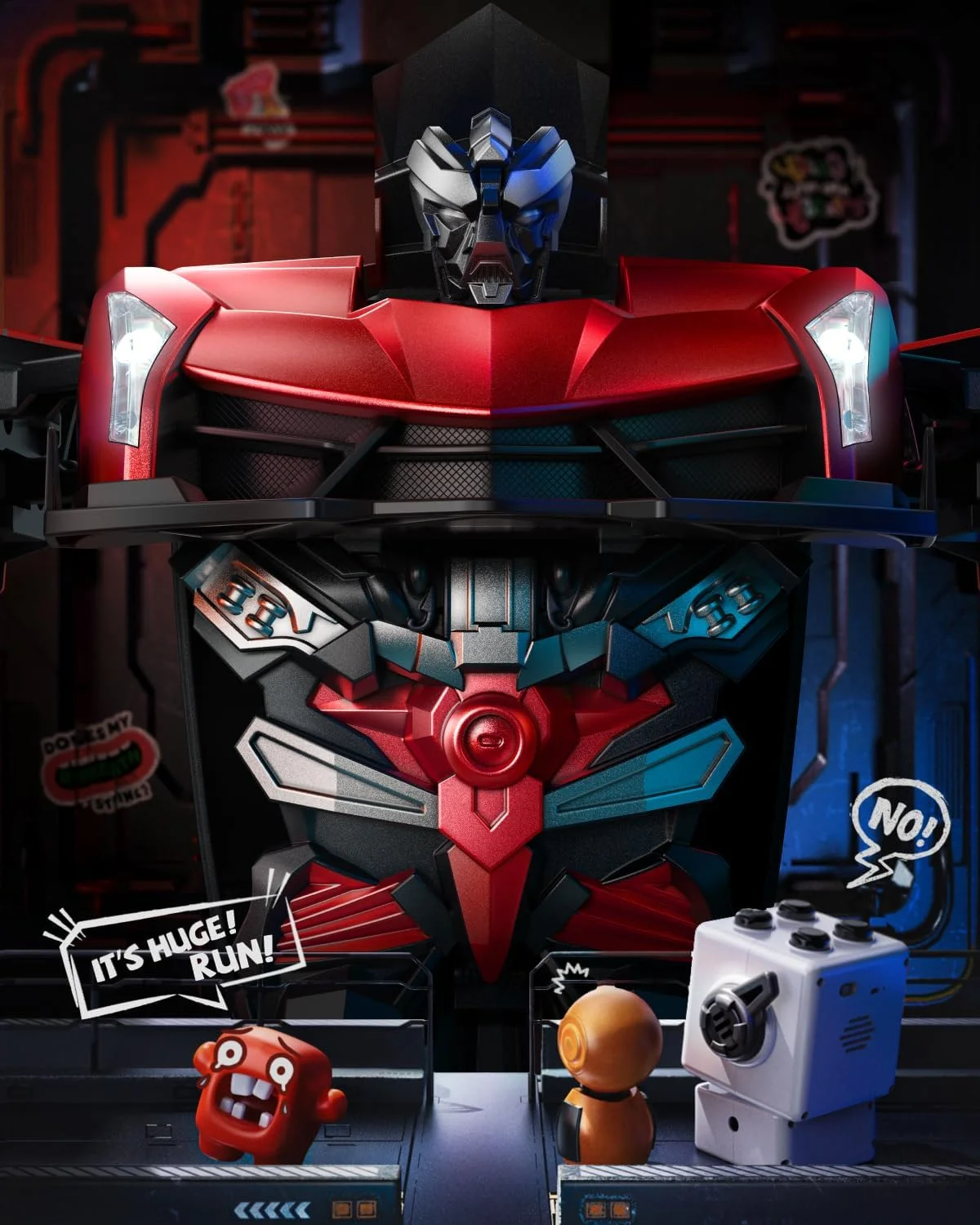 ماشین کنترلی تبدیل‌شونده V992، ماشین‌های ربات کنترلی تبدیل‌شونده، مقیاس 1:14، ماشین اسباب‌بازی ربات 2 در 1 با صدا و نور، حسگر حرکتی، تغییر شکل خودکار، اسباب‌بازی هدیه عالی برای پسران و دختران 4-6 ساله (قرمز)