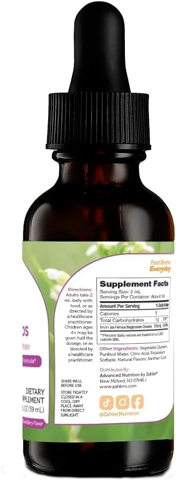 قطره آهن زهلر، مکمل آهن مایع، فرمول ملایم آهن بدون ایجاد یبوست، 2 Fl OZ قطره آهن زهلر، مکمل آهن مایع، فرمول ملایم آهن بدون ایجاد یبوست، 2 Fl OZ