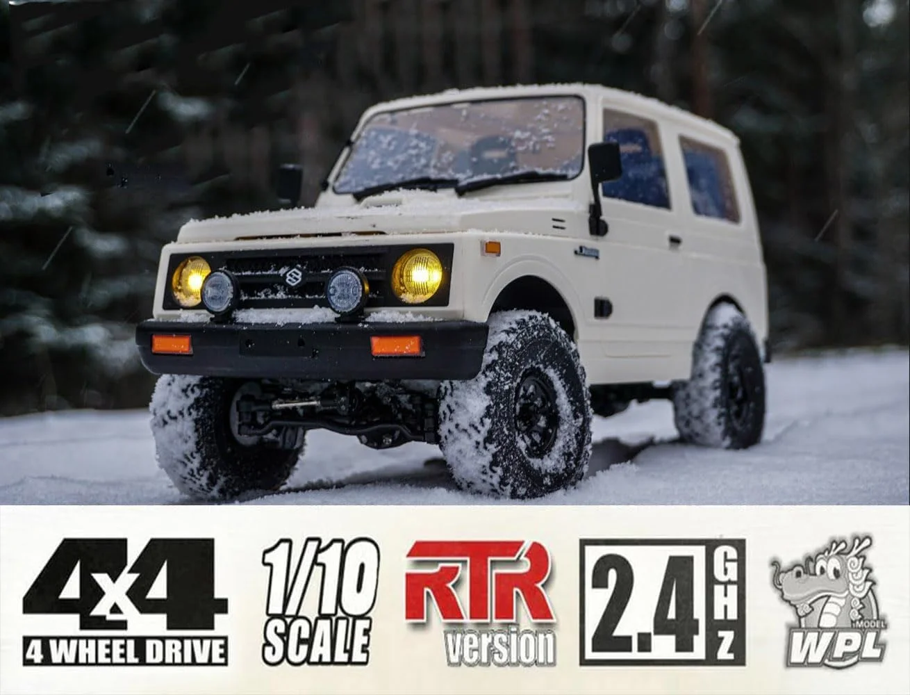 ماشین کنترلی دبلیو پی ال مدل C74، کرالر آفرود 1/10، ماشین صخره نورد 4x4، RTR با فرمان متناسب، موتور 370، گیربکس چرخاننده معکوس، شاسی فنر برگی، اسباب بازی حرفه ای