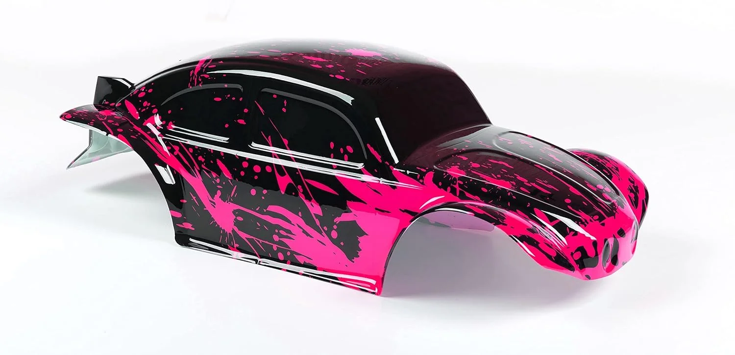 بدنه سفارشی SummitLink سازگار با ماشین یا کامیون آرسی مقیاس 1/10 و 1/8 (کامیون شامل نمی شود) (صورتی گلی داغ روی مشکی)