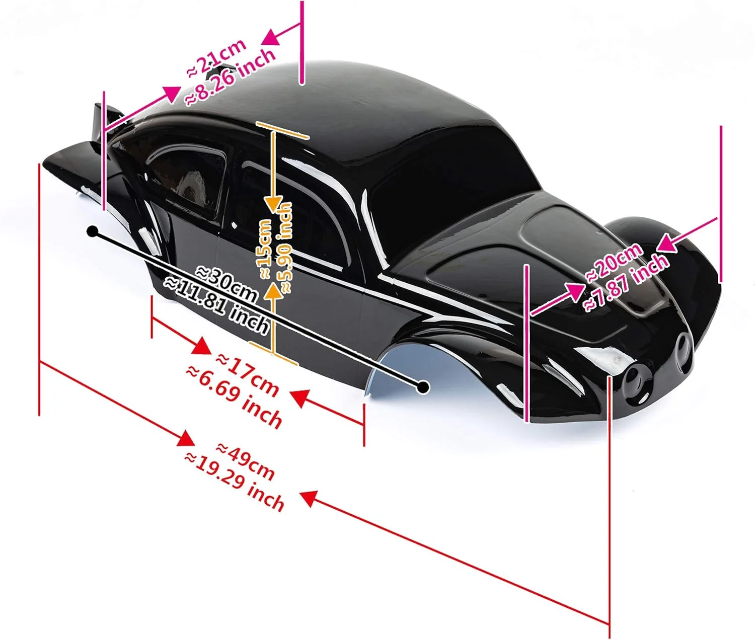 بدنه سفارشی SummitLink سازگار با ماشین یا کامیون آرسی مقیاس 1/10 و 1/8 (کامیون شامل نمی شود) (صورتی گلی داغ روی مشکی)