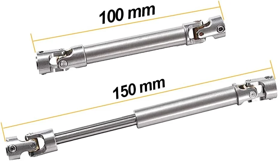 دو عدد پلوس استیل یونیورسال برای ارتقا ماشین آرسی SCX10 در مقیاس 1/10 (110-155 میلی متر)