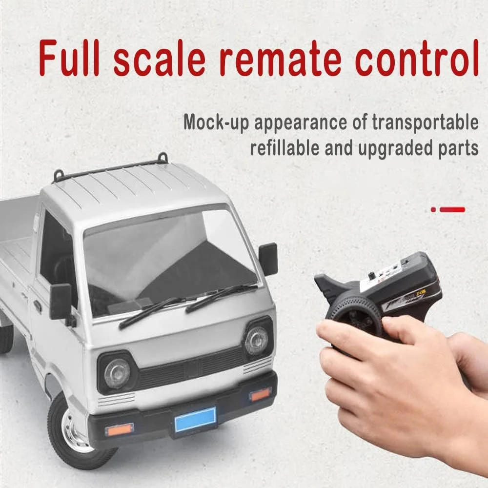 ماشین کنترلی WPL D12، کامیون آفرود دریفت، صخره نورد با موتور براش 260، مقیاس 1:10