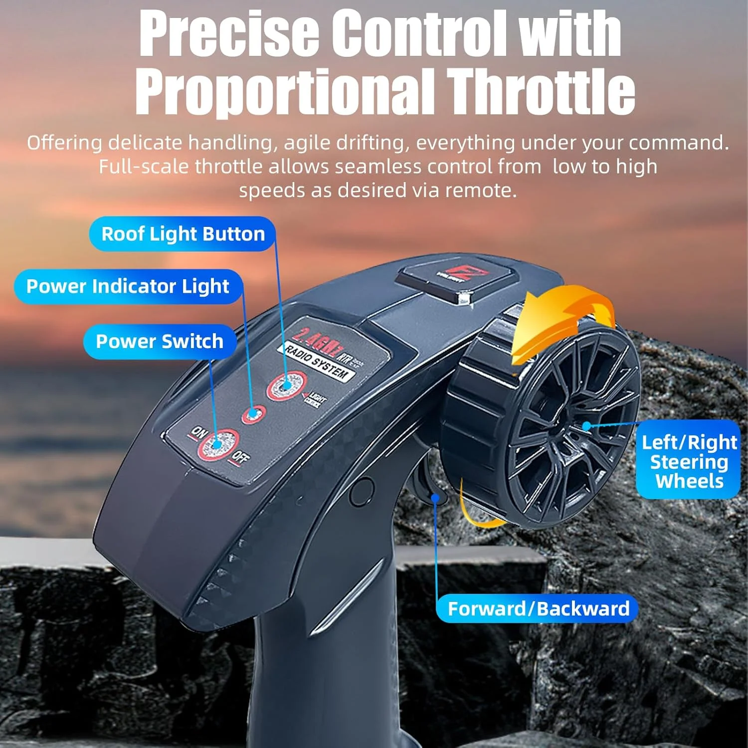 ماشین کنترلی تانک نظامی خزنده آفرود XINGRUI مقیاس 1:12 با 4WD، سرعت/فرمان قابل تنظیم، 2 باتری و درهای بازشو - کامیون RC تمام زمینی برای کودکان و بزرگسالان، هدیه تولد