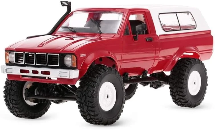 ماشین کنترلی آفرود YIKESHU مدل مسابقه ای، مقیاس 1:16، 2.4G، دو کاناله، چهار چرخ متحرک، اسباب بازی کنترلی مناسب کودکان، کامیون نیمه تریلر RTR با چراغ های LED (قرمز)