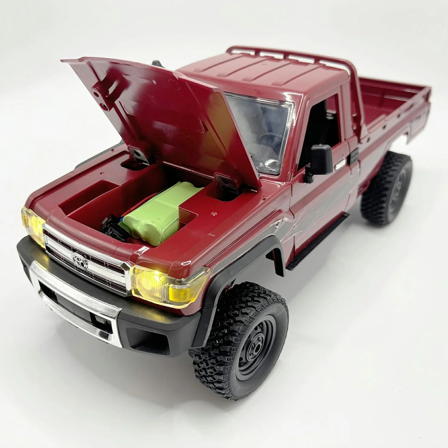 ماشین کنترلی صخره نورد آرسی 4x4، مقیاس 1/12، مدل تویوتا لندکروزر MN82، پیکاپ آفرود RTR، ماشین تمام زمینی، موتور 280، شاسی ارتقا یافته، 2 باتری