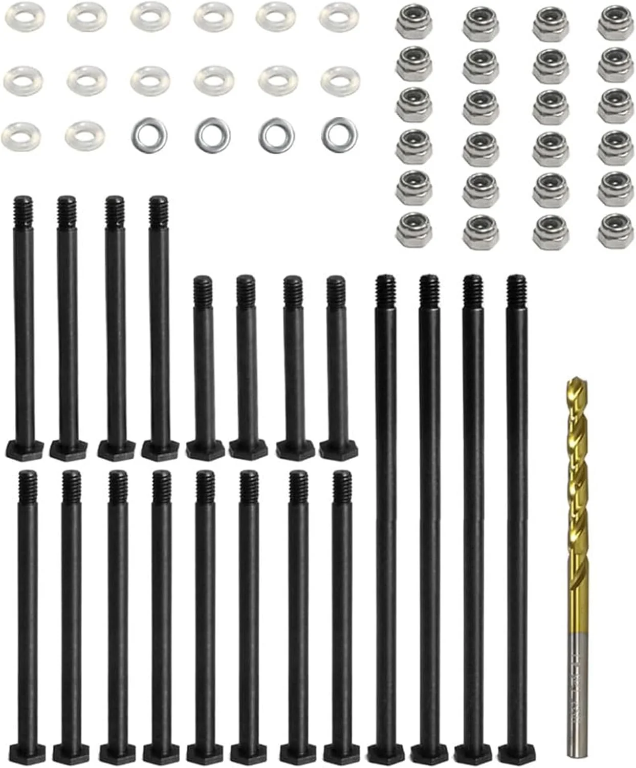 مجموعه پین بازوی سیستم تعلیق جلو و عقب فولادی برای تراکسس 1/6 XRT 1/5 X-MAXX 8S، قطعات ارتقاء کامیون هیولا، جایگزینی # 7740 7741 7742 (مشکی)