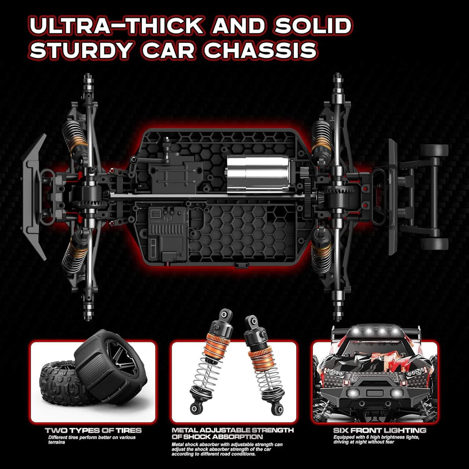 ماشین کنترلی YESHIN - ماشین آرسی مقیاس 1:14 با سرعت بالای 40+ کیلومتر در ساعت، ماشین هیولا کنترلی برای کودکان، بزرگسالان و کودکان 8 سال به بالا
