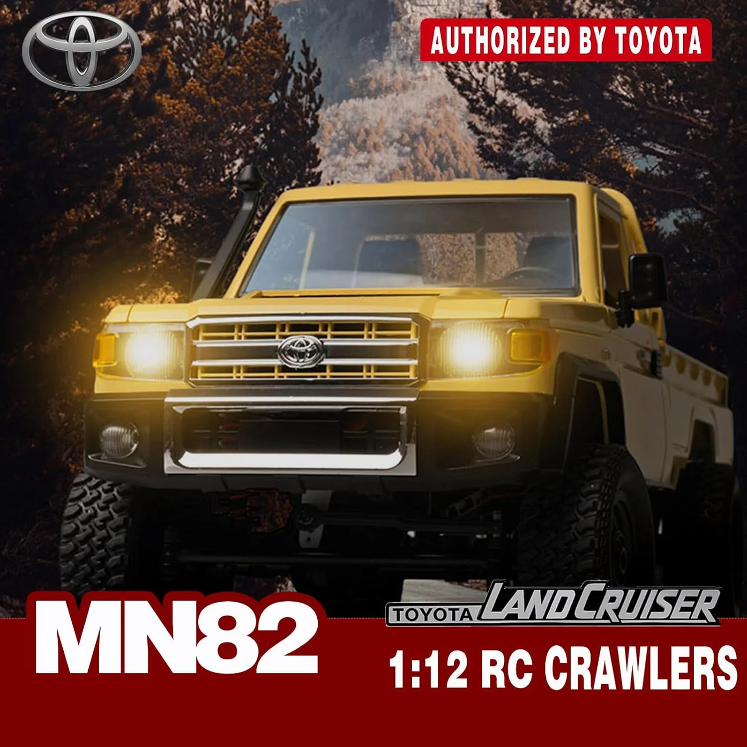 MN82 آرسی صخره نورد، کامیون کنترل از راه دور 2.4 گیگاهرتز، پیکاپ آفرود 4WD با 2 سرعت قابل تعویض، با 2 باتری 1200 میلی آمپر ارتقا یافته، مقیاس 1/12 (همراه با هدیه)
