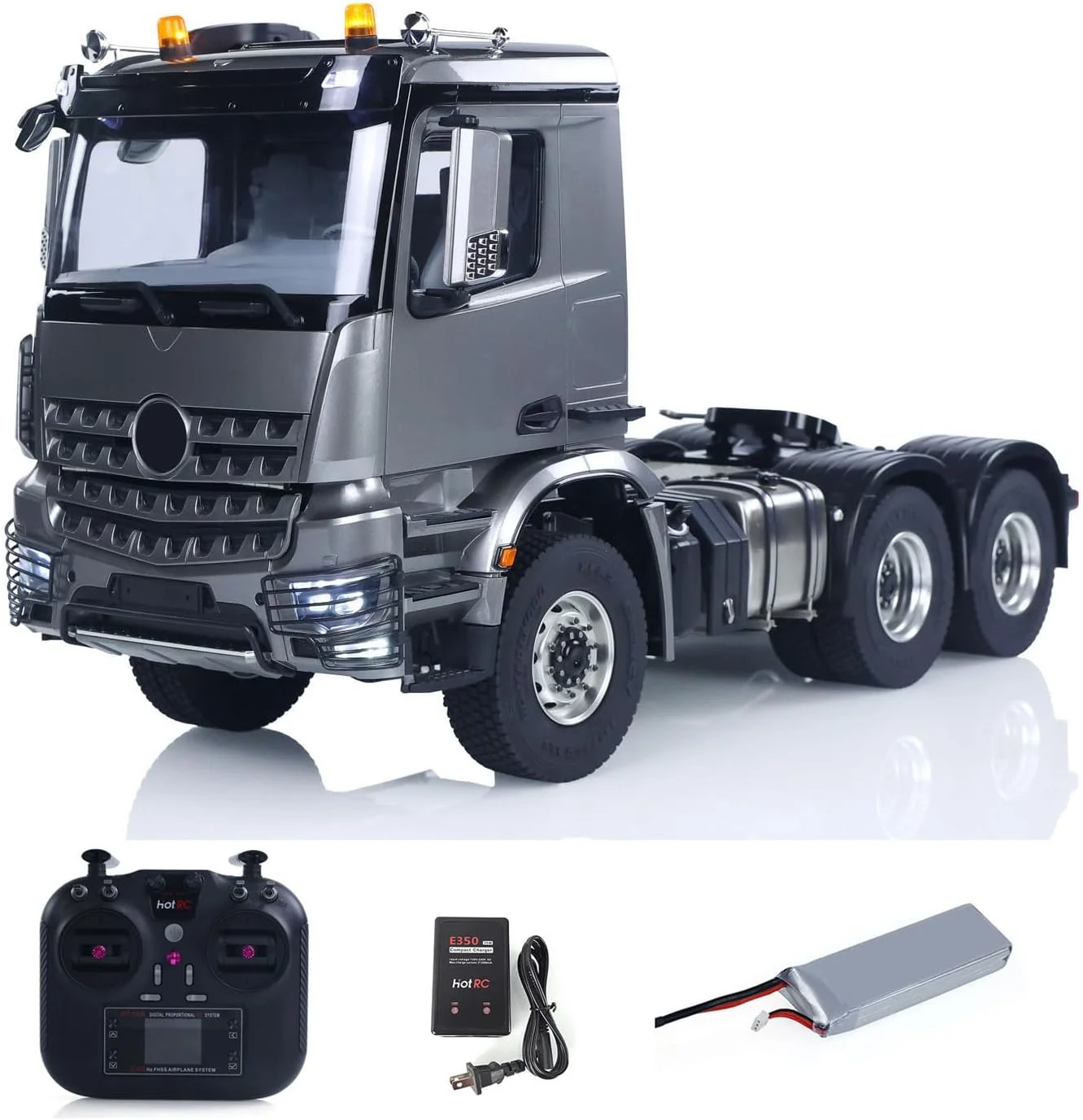 کامیون باری 6X6 تراکتور RC مقیاس 1/14 با باتری رادیویی RTR، گیربکس 2 سرعته برای مدل نیمه تریلر مناسب بزرگسالان کامیون باری 6X6 تراکتور RC مقیاس 1/14 با باتری رادیویی RTR، گیربکس 2 سرعته برای مدل نیمه تریلر مناسب بزرگسالان