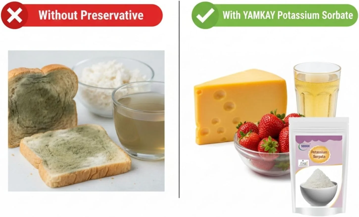 سوربات پتاسیم/نمک پتاسیم اسید سوربیک، 250 گرم