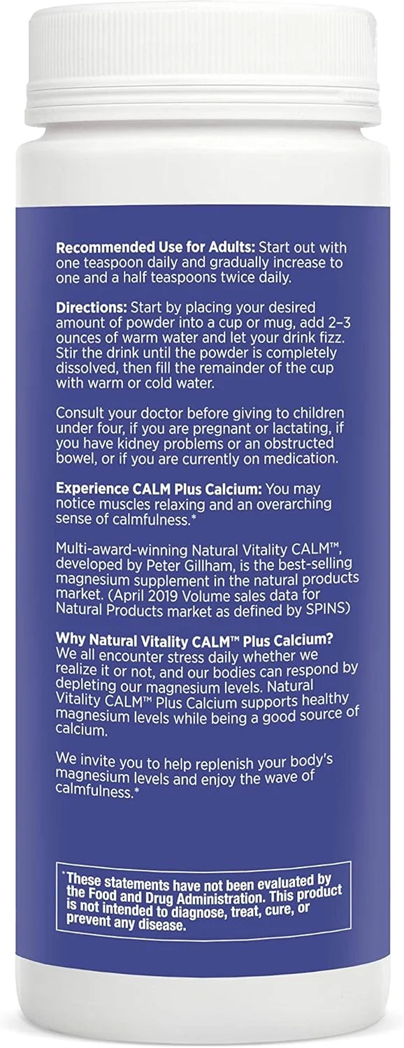 نچرال کلِم پلاس کلسیم با طعم تمشک و لیمو، ۲۲۶ گرم