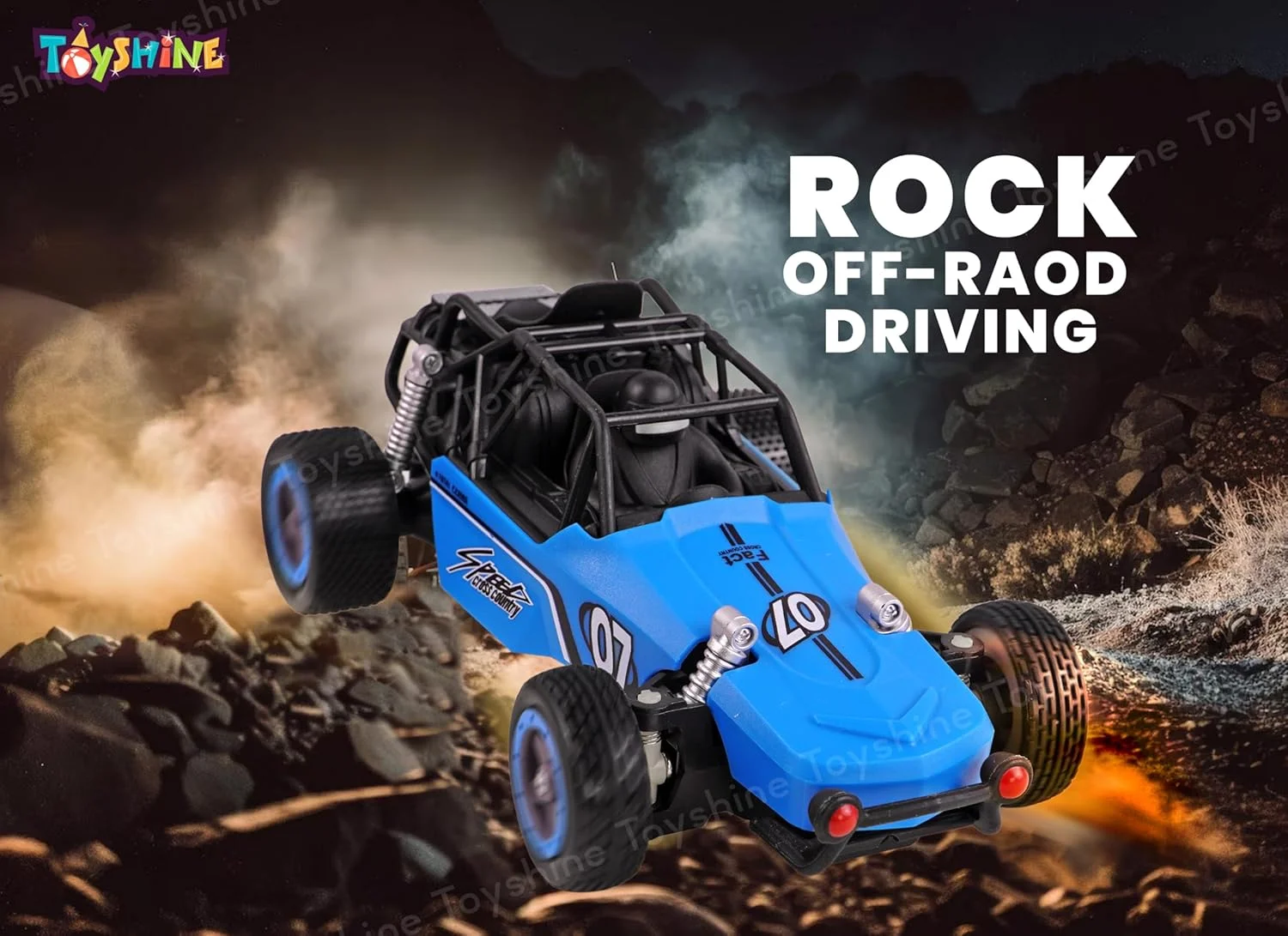 ماشین مسابقه ای اسباب بازی مدل باگی مسابقه گِل در مقیاس 1:20، کنترل از راه دور، سرعت بالا، مناسب برای مسیرهای ناهموار، ماشین مسابقه ای سریع الکتریکی آرسی برای کودکان و بزرگسالان - آبی