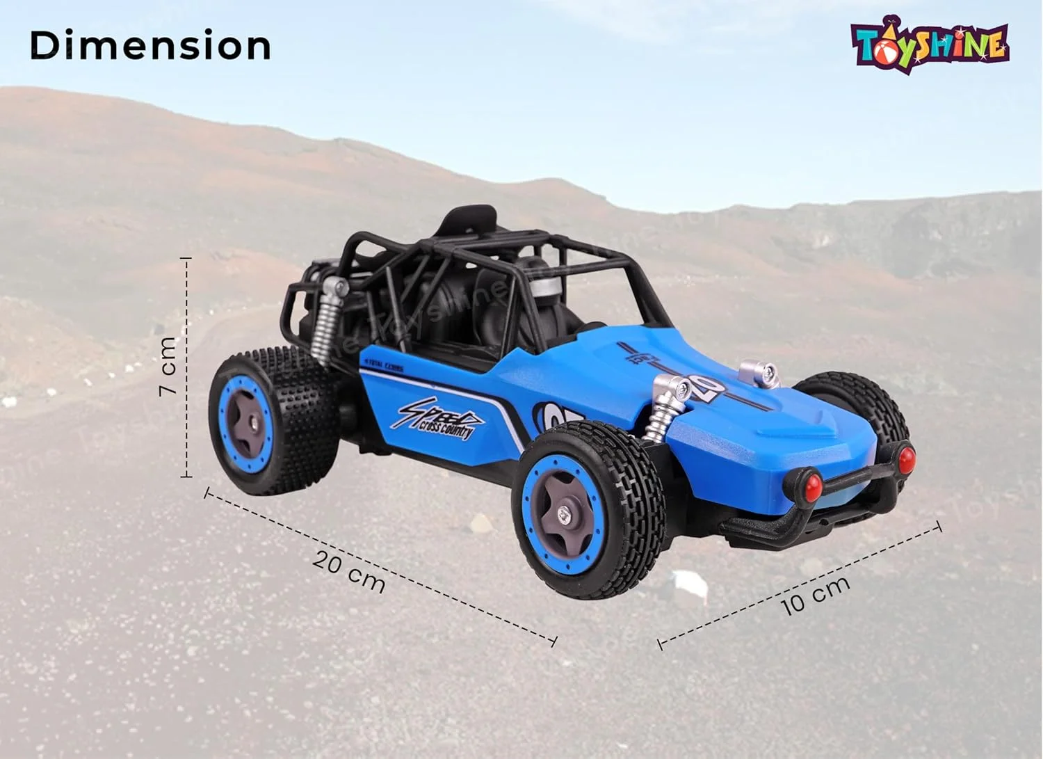 ماشین مسابقه ای اسباب بازی مدل باگی مسابقه گِل در مقیاس 1:20، کنترل از راه دور، سرعت بالا، مناسب برای مسیرهای ناهموار، ماشین مسابقه ای سریع الکتریکی آرسی برای کودکان و بزرگسالان - آبی