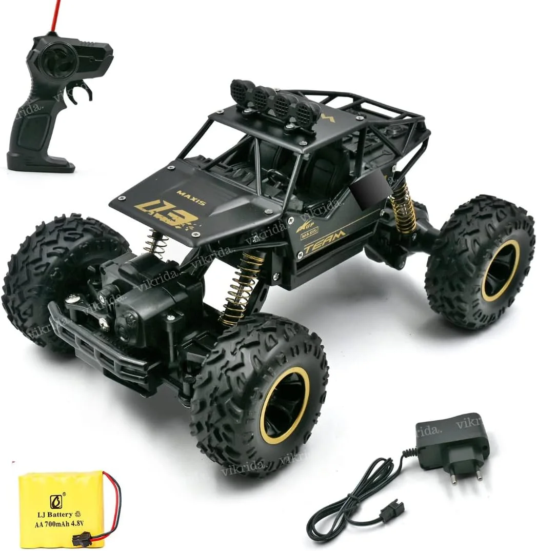 ماشین کنترلی مسابقه ای VikriDA، صخره نورد، 4 چرخ متحرک، بدنه آلیاژ فلزی، صخره نورد، ماشین مسابقه ای هیولا با سرعت بالا - رنگ مشکی ماشین کنترلی مسابقه ای VikriDA، صخره نورد، 4 چرخ متحرک، بدنه آلیاژ فلزی، صخره نورد، ماشین مسابقه ای هیولا با سرعت بالا - رنگ مشکی