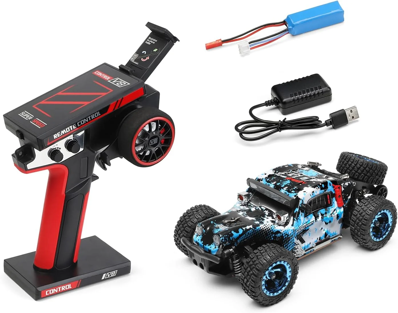 ماشین کنترلی از راه دور مدل 284161، مقیاس 1/28، 2.4 گیگاهرتز، سرعت 30 کیلومتر بر ساعت، ماشین مسابقه ای آفرود 4WD، هدیه ای برای کودکان و بزرگسالان ماشین کنترلی از راه دور مدل 284161، مقیاس 1/28، 2.4 گیگاهرتز، سرعت 30 کیلومتر بر ساعت، ماشین مسابقه ای آفرود 4WD، هدیه ای برای کودکان و بزرگسالان