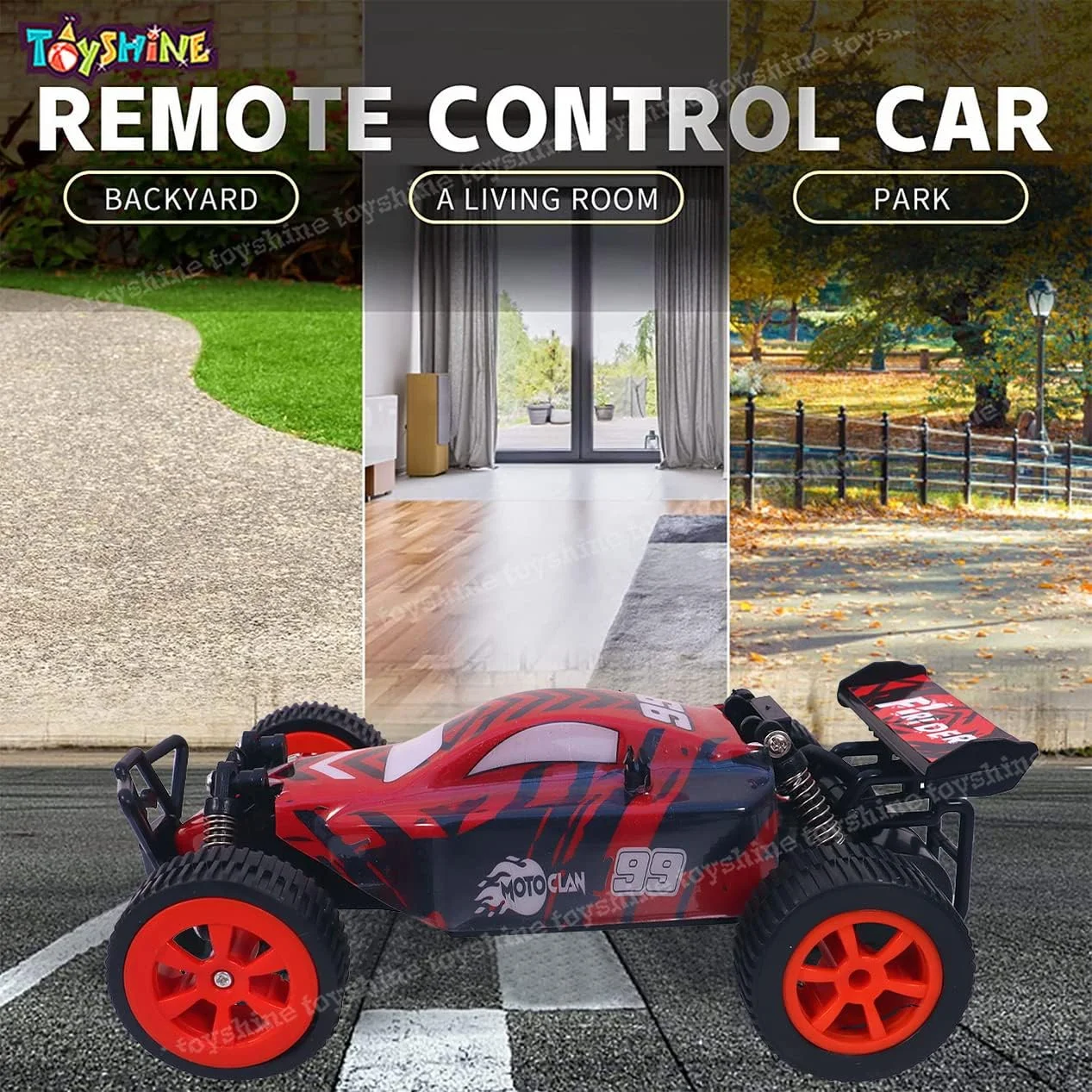 ماشین کنترلی کامیون موتورسوار Toyshine Moto Clon F1، سیستم 2.4 گیگاهرتز، مقیاس 1:18، دارای سیستم تعلیق - قرمز