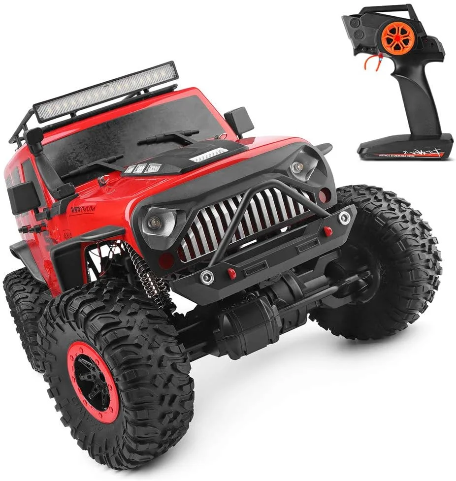 ماشین آرسی صخره نورد 1/10 2.4G 4WD با چراغ LED مدل RTR، کامیون های پر سرعت آفرود، اسباب بازی