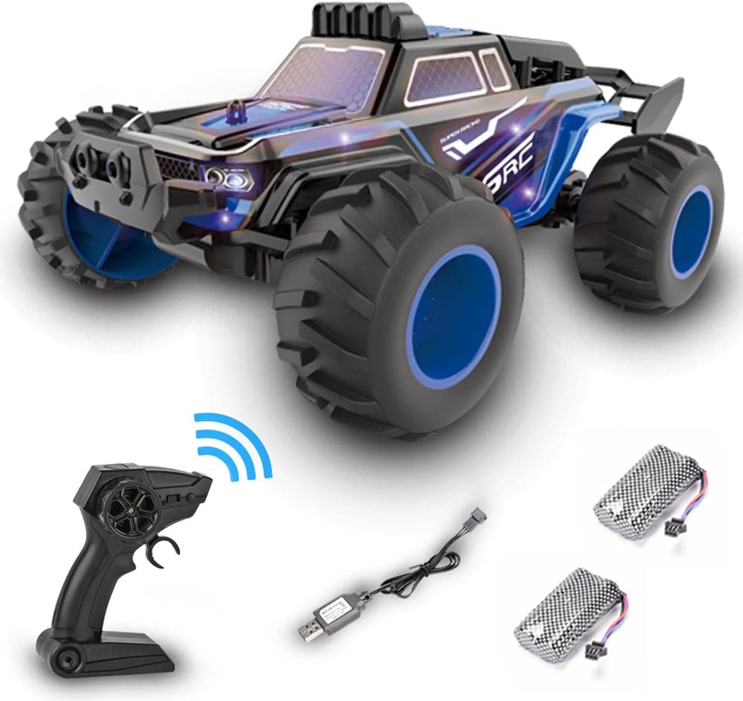 ماشین کنترلی کوچک فیتو، مسابقه ای پر سرعت با حالت مسابقه، ماشین اسباب بازی آفرود برای پسران، آبی