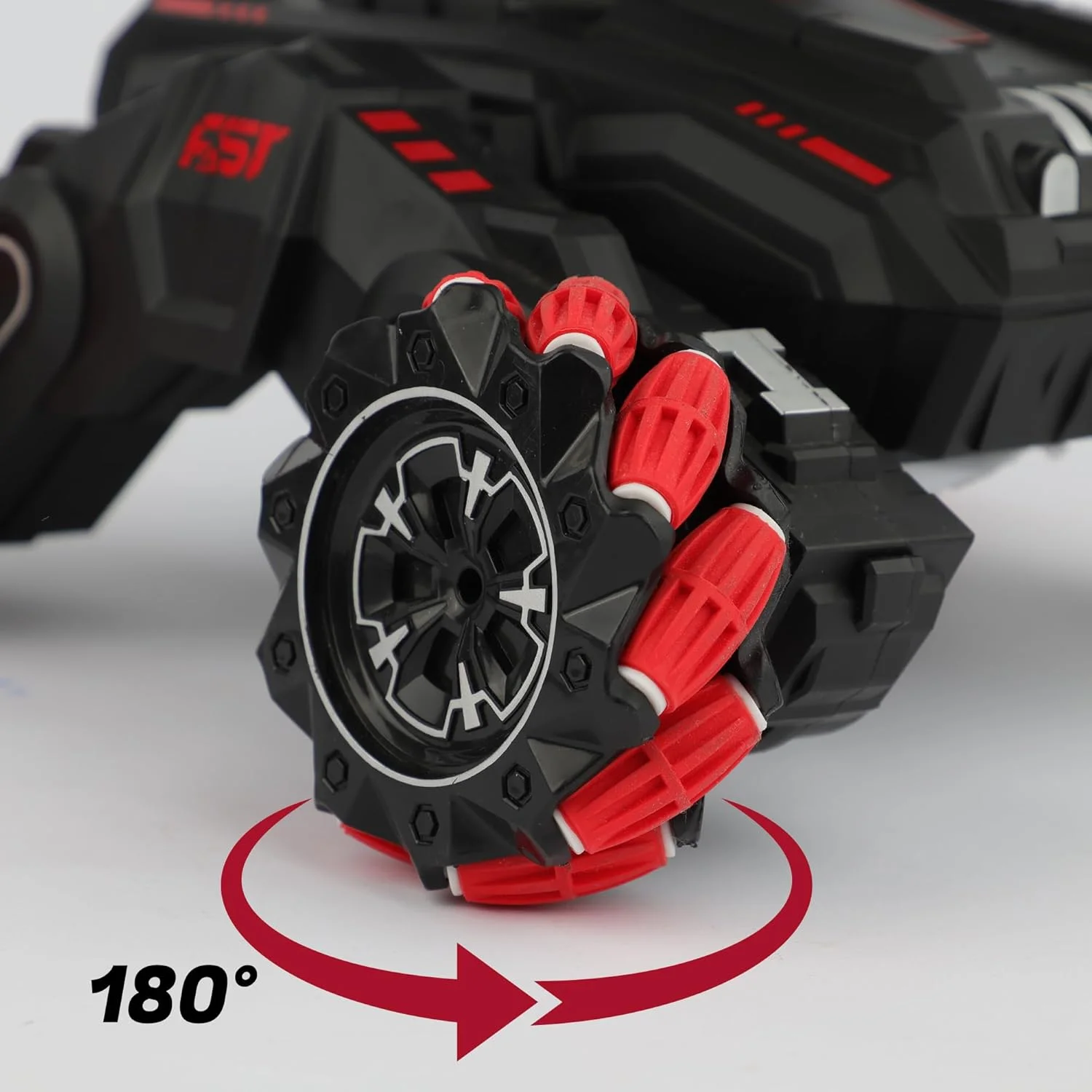 ماشین تانکیست کنترلی چرخان 360 درجه با چراغ های LED و پرتابگر دارت فومی - ماشین آفرود پرسرعت برای کودکان