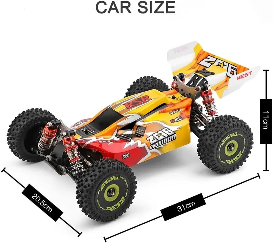 SOWOFA 144010 جدید weili1:14 موتور براشلس کنترل از راه دور فوق العاده سریع 75 کیلومتر در ساعت خودروی آفرود کنترل از راه دور مدل خودروی آفرود آلیاژی