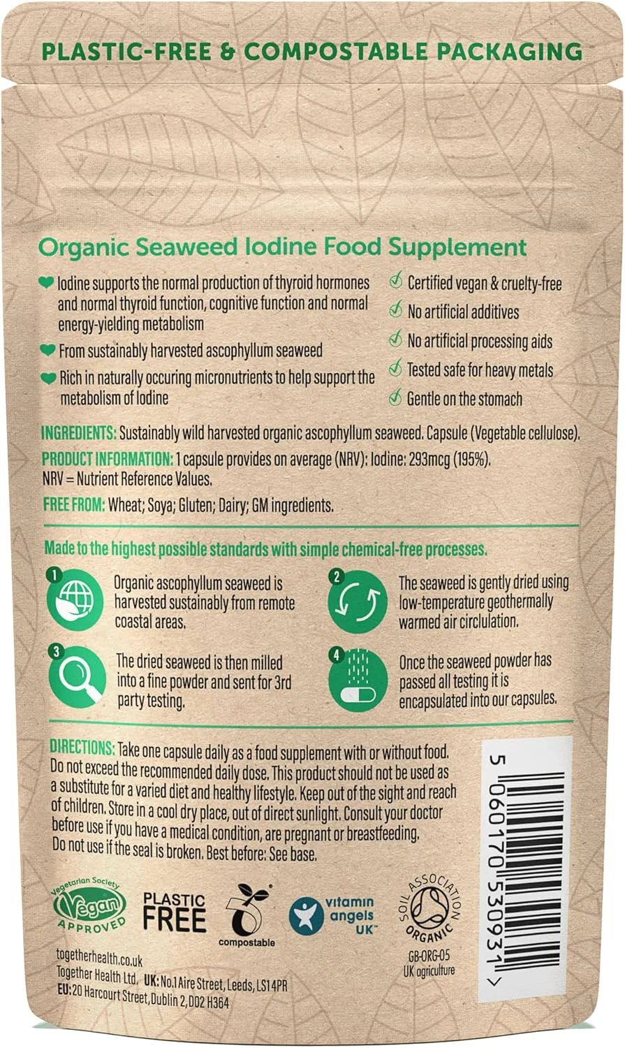 کپسول جلبک دریایی ارگانیک حاوی ید، 30 عدد، 0.1 کیلوگرم 700132 کپسول جلبک دریایی ارگانیک حاوی ید، 30 عدد، 0.1 کیلوگرم 700132