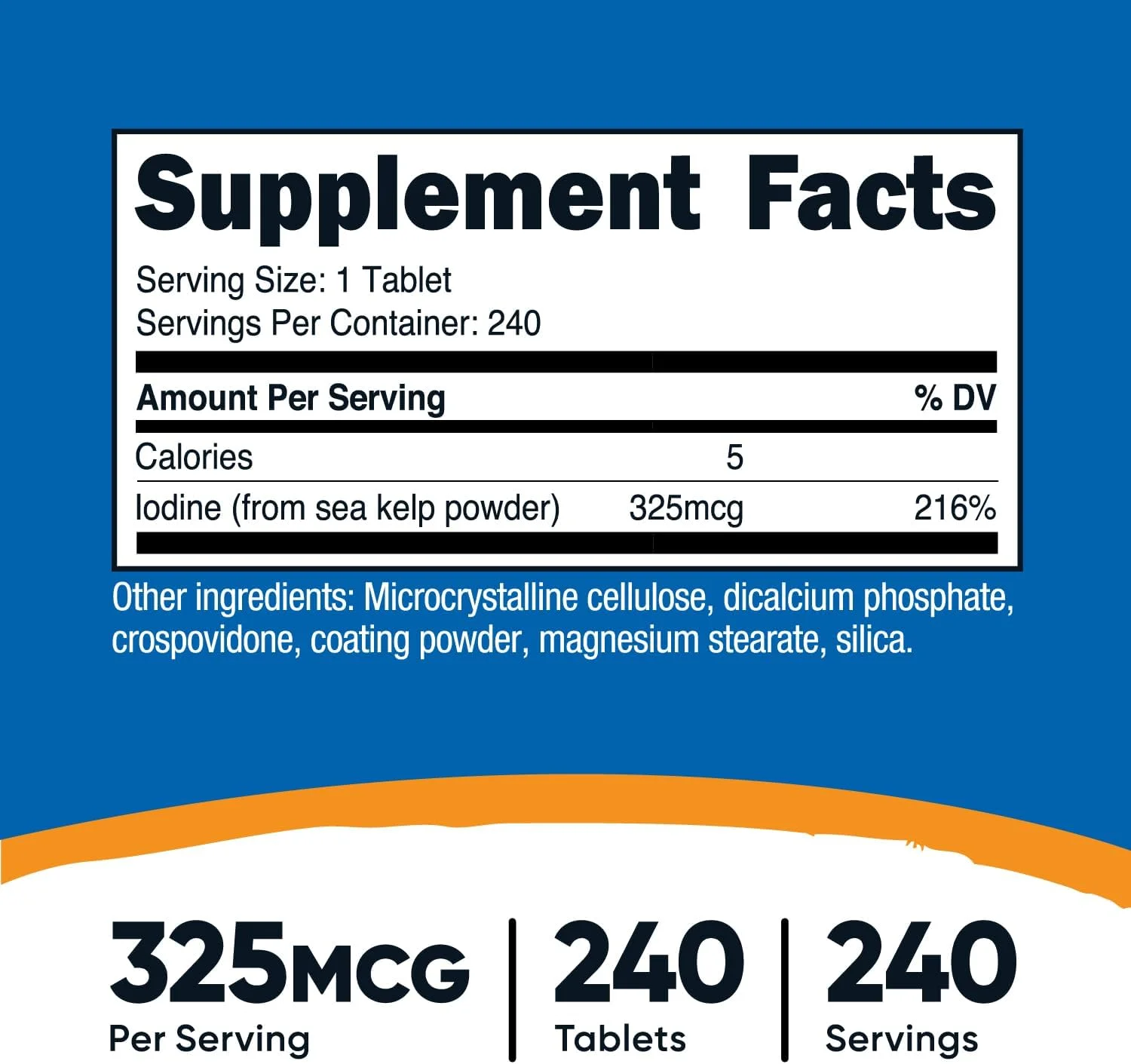 ید نوتریکاست (ید طبیعی از جلبک دریایی) 325 میکروگرم، 240 قرص - غیر تراریخته، بدون گلوتن ید نوتریکاست (ید طبیعی از جلبک دریایی) 325 میکروگرم، 240 قرص - غیر تراریخته، بدون گلوتن
