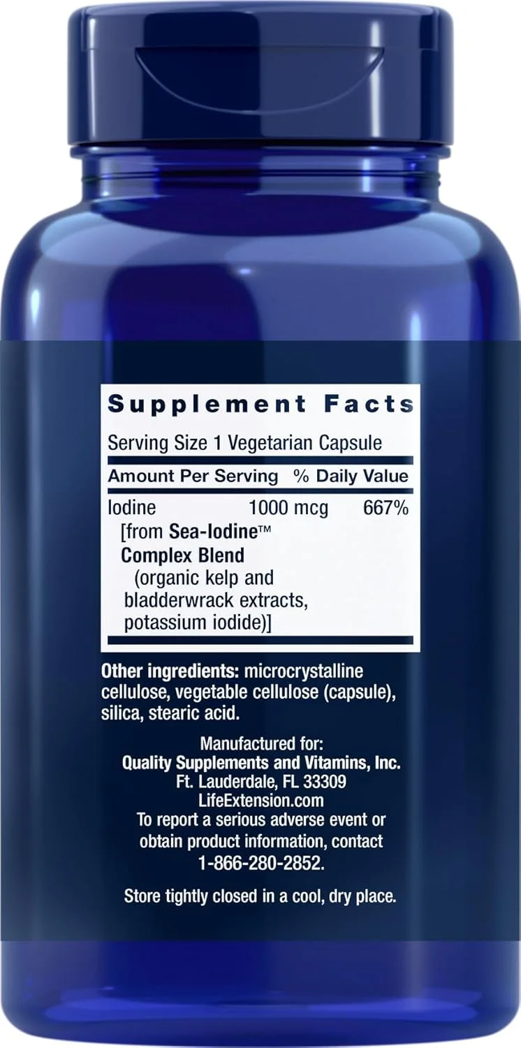 مکمل ید دریایی لایف اکستنشن 1000 میکروگرم، 150 کپسول گیاهی (بسته 2 عددی) - مکمل ید طبیعی از جلبک دریایی مکمل ید دریایی لایف اکستنشن 1000 میکروگرم، 150 کپسول گیاهی (بسته 2 عددی) - مکمل ید طبیعی از جلبک دریایی